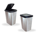 Lixeira Cesto Inox Metalizado 09 Litros Com Tampa Click Label Vermelho Rose Gold