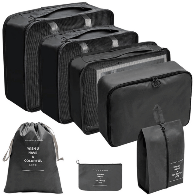 Kit Organizador de Viagem 7 Peças - Organize sua Mala sem Estresse