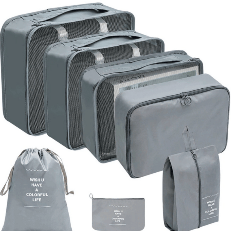 Kit Organizador de Viagem 7 Peças - Organize sua Mala sem Estresse