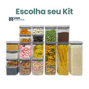 Kit Potes Herméticos Porta Mantimentos Acrílico Empilháveis Quadrado Resistente