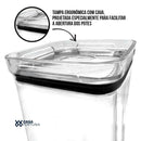 Kit Potes Herméticos Porta Mantimentos Acrílico Empilháveis Quadrado Resistente