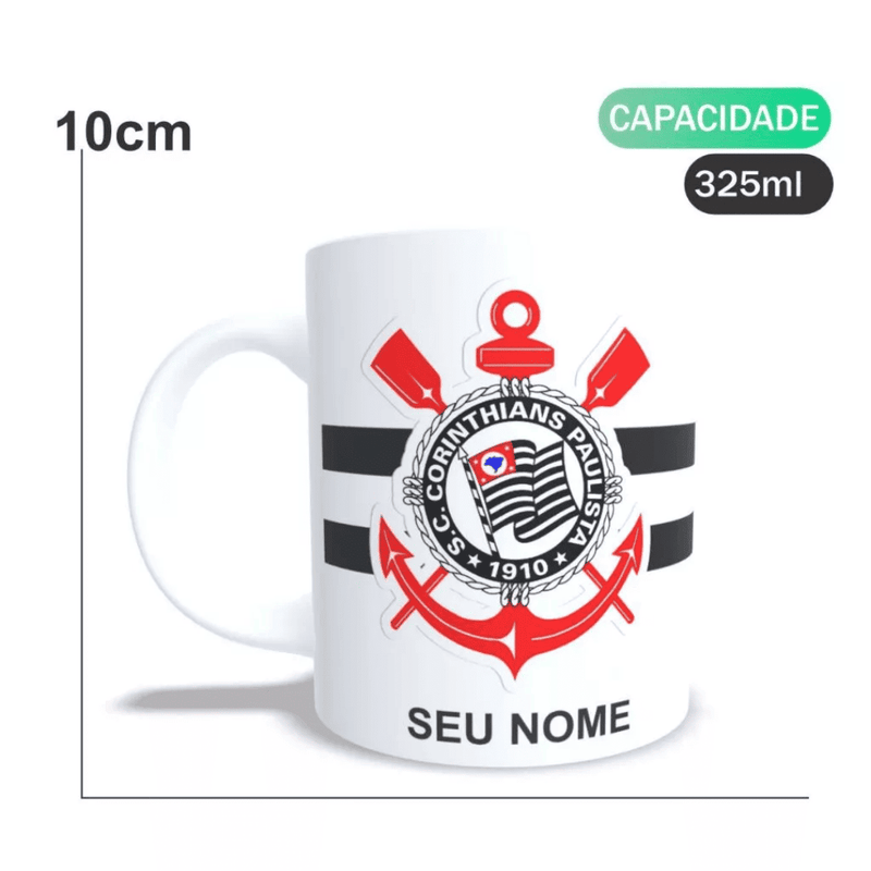 Caneca Personalizada Times com Seu Nome - Presente Perfeito