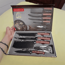 Conjunto Facas Inox 6 Peças Cabo Reforçado Aço Carbono