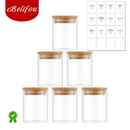 Kit 6 Potes Belifou Série Gaia com Tampas de Bambu