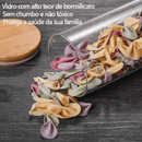 Kit 6 Potes Belifou Série Gaia com Tampas de Bambu