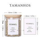 Kit 6 Potes Belifou Série Gaia com Tampas de Bambu