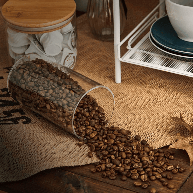Kit 6 Potes Belifou Série Gaia com Tampas de Bambu