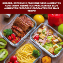 Kit Potes Vidro Hermético Retangular 4 Travas Marmita Premium