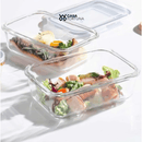 Kit Potes Vidro Hermético Retangular 4 Travas Marmita Premium