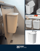 Lixeira Suspensa 9 Litros Com Tampa E Suporte Alto De Adesivos E Alça