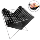 Mini Churrasqueira Portátil Aço - Praia, Camping, Pesca