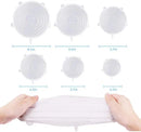 Kit com 6 Tampas de Silicone Universal Reutilizável