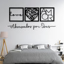 Conjunto de Quadros Decorativos em MDF Preto Fosco