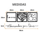 Conjunto de Quadros Decorativos em MDF Preto Fosco