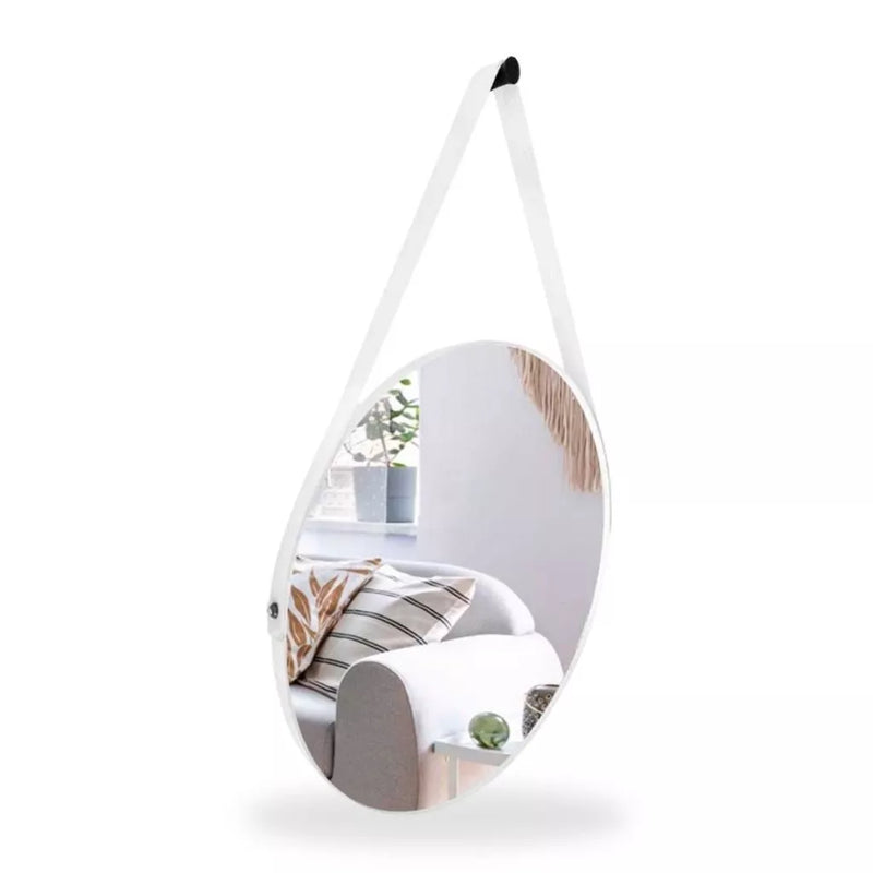 Espelho Redondo Adnet 30cm com Alça + Suporte e Pendurador