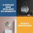 Espelho Redondo Adnet 30cm com Alça + Suporte e Pendurador