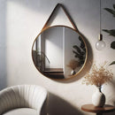 Espelho Redondo Adnet 30cm com Alça + Suporte e Pendurador