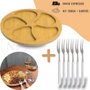 Kit Petisqueira Redonda com 6 Garfos