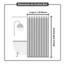 Cortina Box Lisa em PVC para Banheiro Anti Mofo com Ganchos