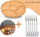 Kit Petisqueira Redonda com 6 Garfos