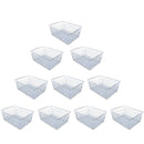 Kit com 10 Cestos Organizadores Multiuso Transparente