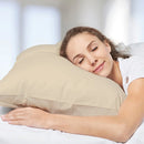 Kit com 4 Capas Protetoras de Travesseiro Bege com Zíper