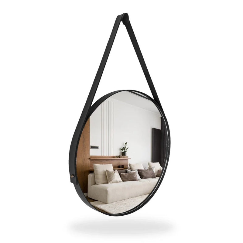 Espelho Redondo Adnet 30cm com Alça + Suporte e Pendurador