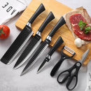 Kit de 6 Facas para Churrasco e Cozinha Profissional Antiaderente