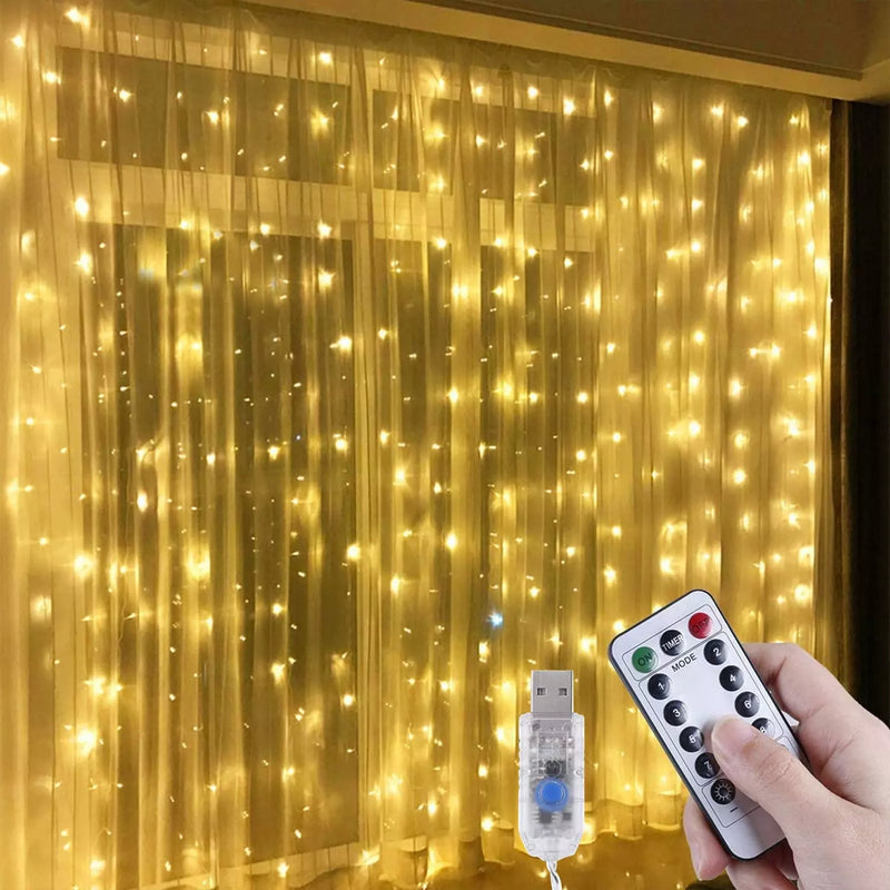 Luz de Cortina de LED com Controle Remoto
